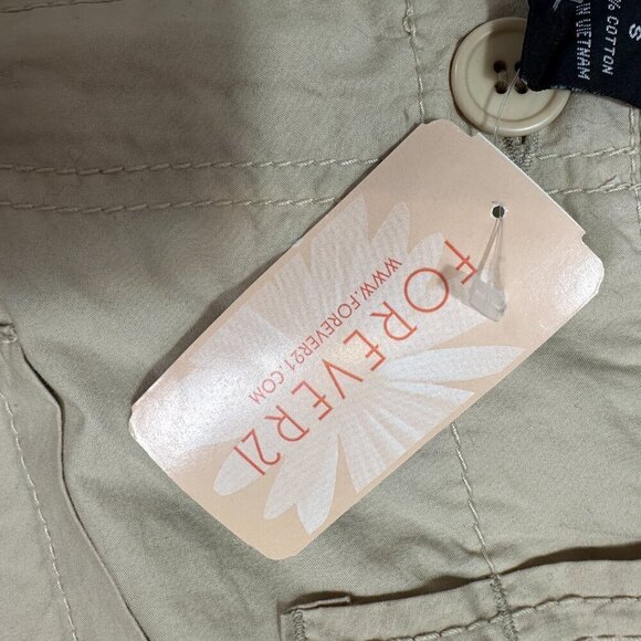 Y2K 90s Forever 21 Cargo Parachute Paratrooper Convertible Taupe Pants Sz Sx31" - Picture 11 of 11